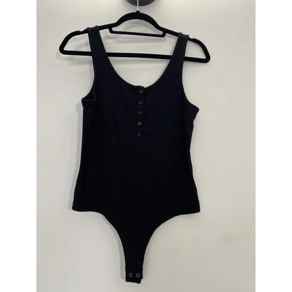 Z Supply Black Ribbed Body Suit Size Medium - Picture 1 of 9
